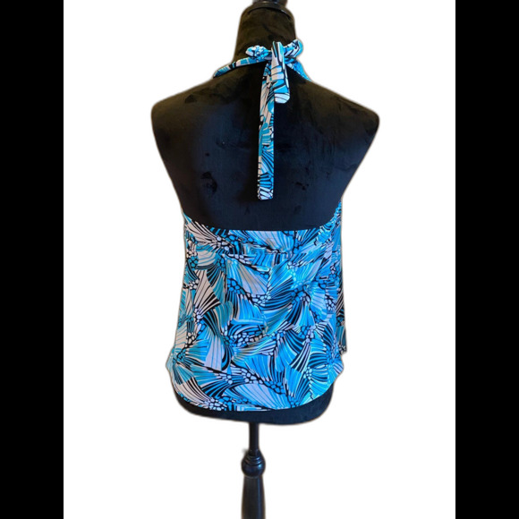 Bisou Bisou Halter Swimsuit Top Size Large 12-14 Turquois Chic - Picture 2 of 6